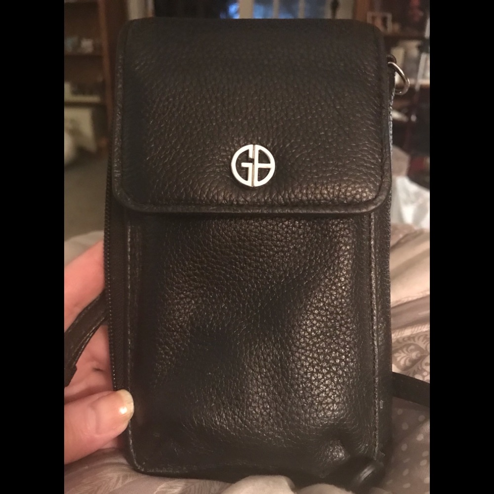 New Giani Bernini Leather Crossbody Cell Wallet